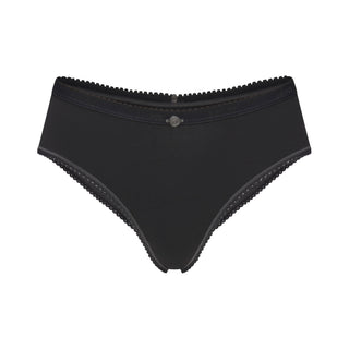 LIGHTWEIGHT COTTON LOGO PICOT HIPSTER | SOOT