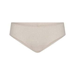LIGHTWEIGHT COTTON RUCHED BACK HIPSTER | OATMEAL HEATHER