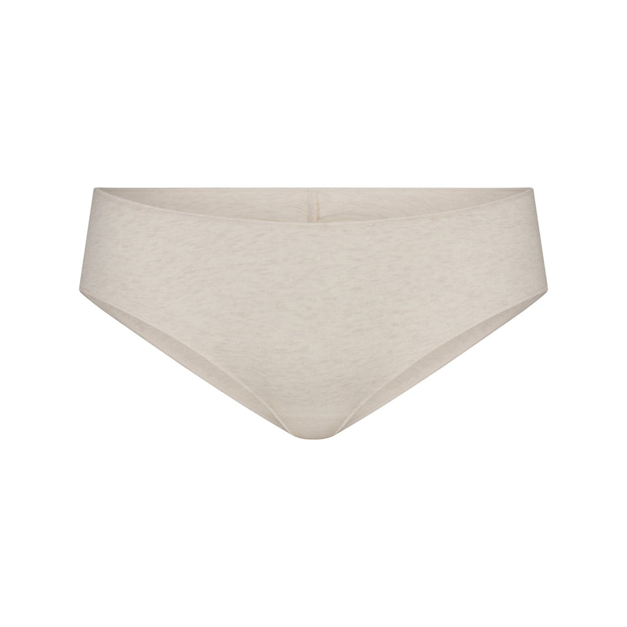 LIGHTWEIGHT COTTON RUCHED BACK HIPSTER | OATMEAL HEATHER