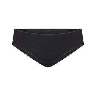 LIGHTWEIGHT COTTON RUCHED BACK HIPSTER | SOOT TONAL