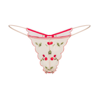 EMBROIDERED TULLE MINI SLIP DRESS AND TANGA SET | PRIMROSE CHERRY TULLE