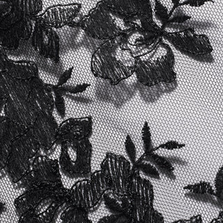 EMBROIDERED LINGERIE FRONT CLOSE UNLINED BRA | ONYX