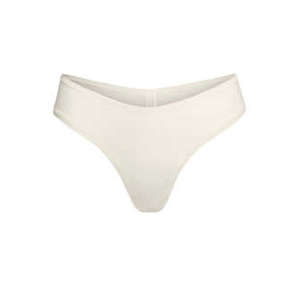 COTTON JERSEY DIPPED THONG | BONE