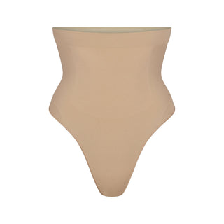 SEAMLESS SCULPT HIGH-WAISTED THONG | CLAY