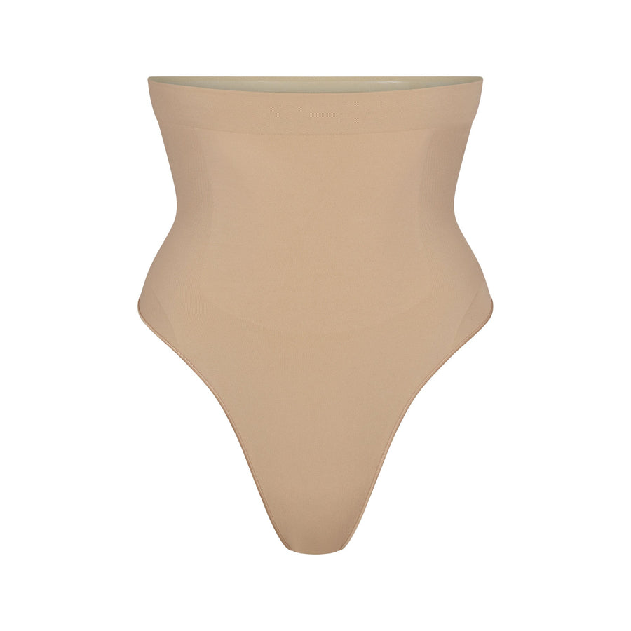 SEAMLESS SCULPT HIGH-WAISTED THONG | CLAY