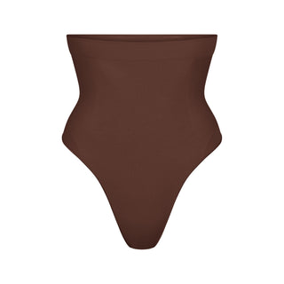 SEAMLESS SCULPT HIGH-WAISTED THONG | COCOA