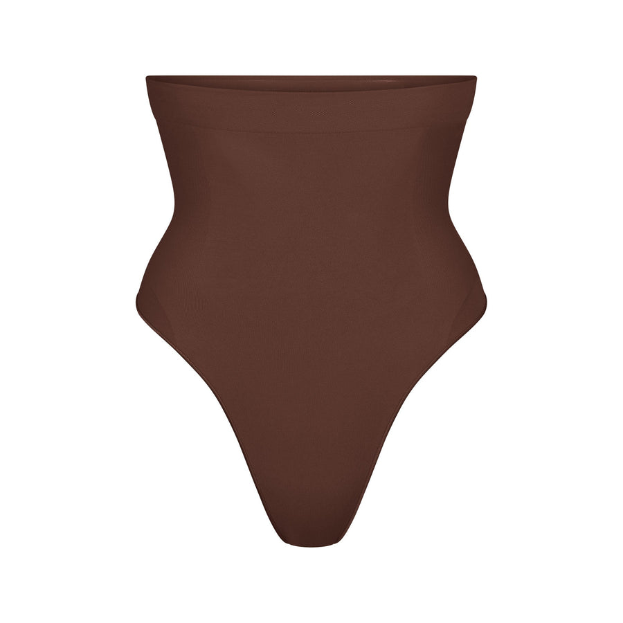 SEAMLESS SCULPT HIGH-WAISTED THONG | COCOA