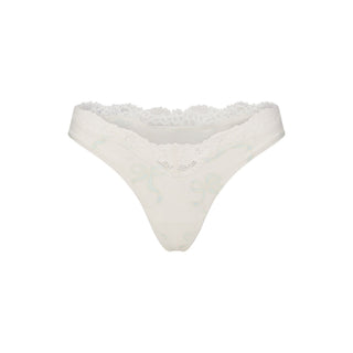 FITS EVERYBODY LACE DIPPED THONG 5-PACK | IVORY PEARL BOW MULTI