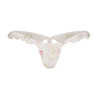 STRETCH LACE BUTTERFLY THONG | SNOW VINTAGE FLORAL PRINT