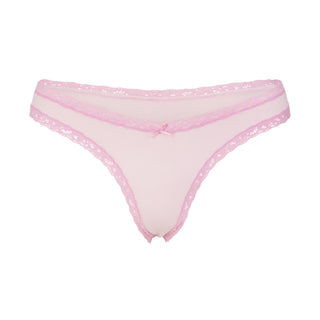 LIGHTWEIGHT COTTON LACE THONG | CHERRY BLOSSOM