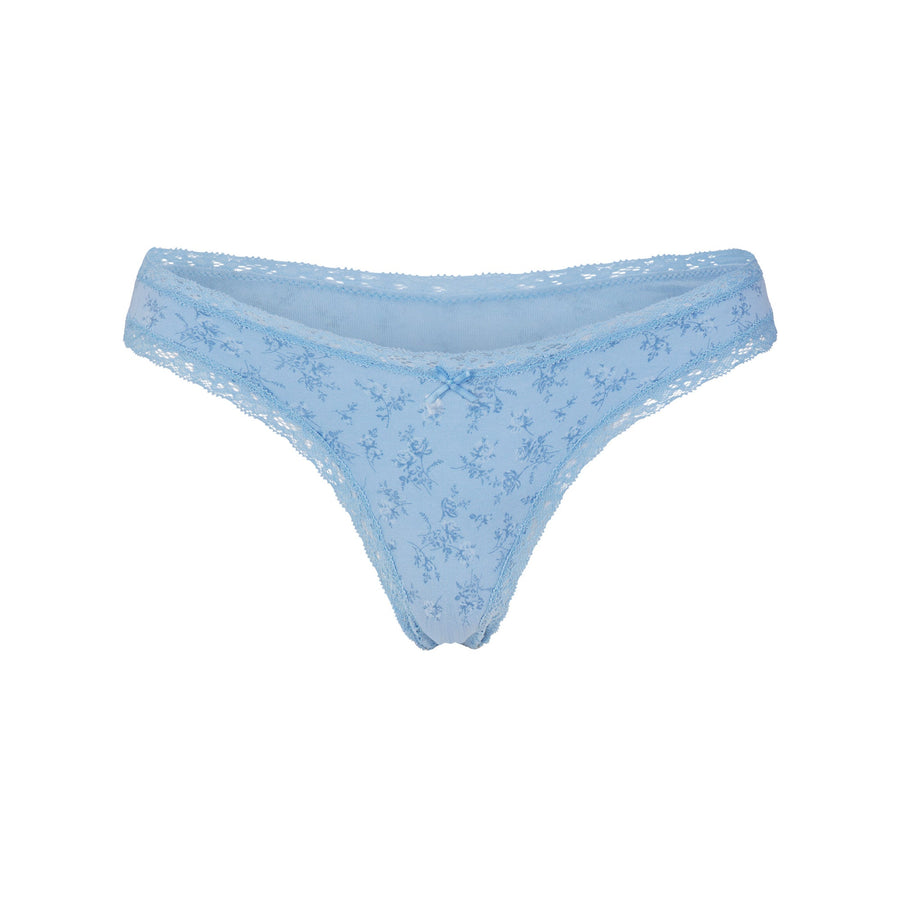 LIGHTWEIGHT COTTON LACE THONG | SURF DAINTY FLORAL PRINT