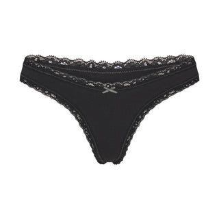 LIGHTWEIGHT COTTON LACE THONG | SOOT