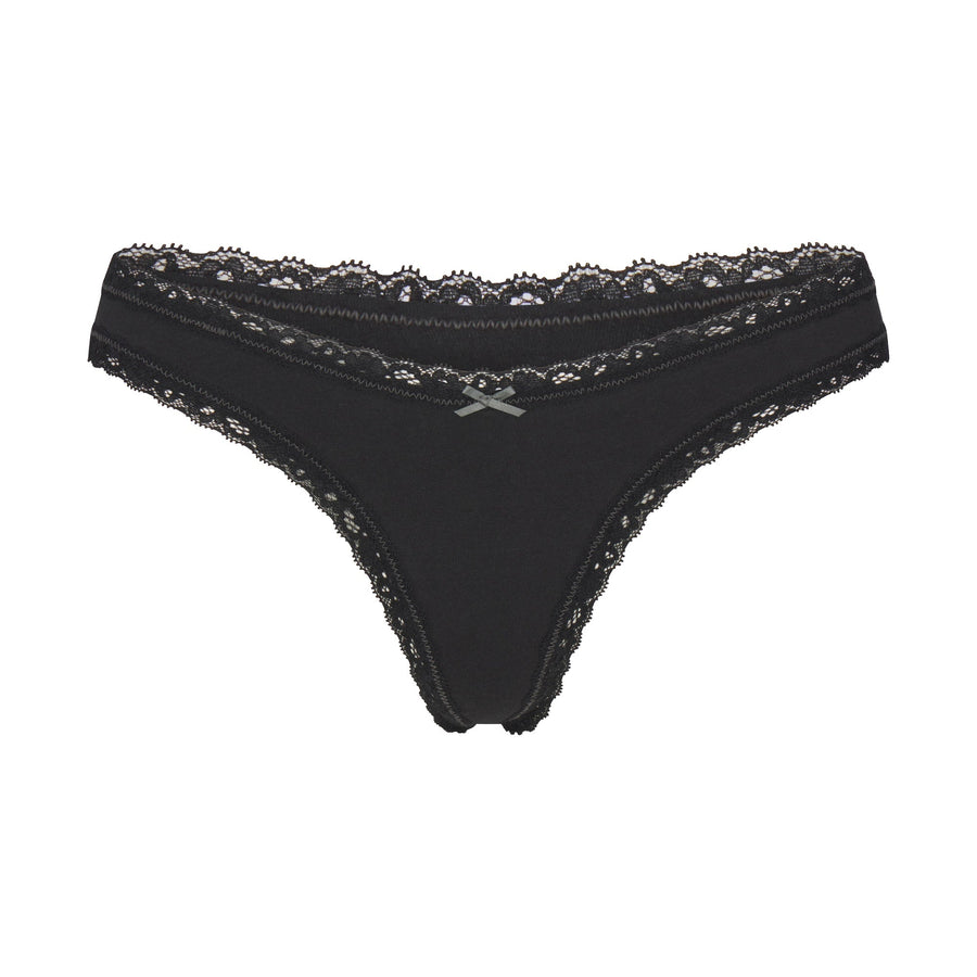 LIGHTWEIGHT COTTON LACE THONG | SOOT