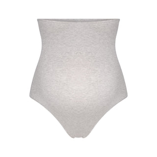 COTTON JERSEY MATERNITY HIGH-WAISTED THONG | LIGHT HEATHER GREY