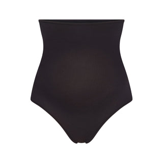 COTTON JERSEY MATERNITY HIGH-WAISTED THONG | SOOT