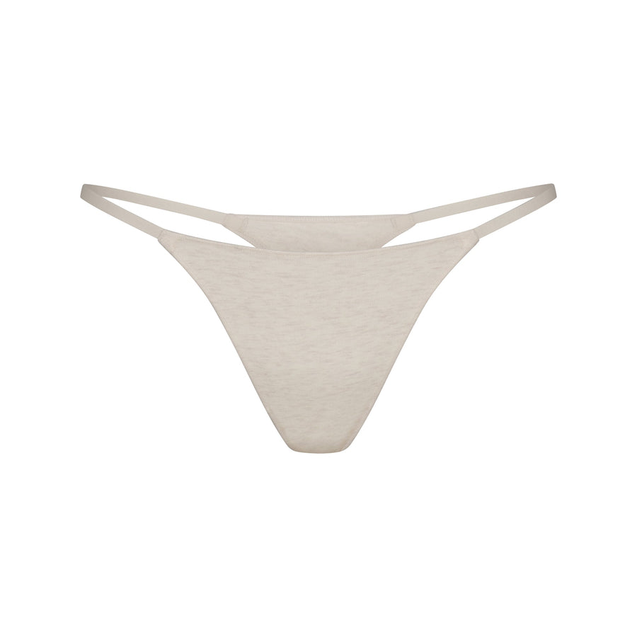 LIGHTWEIGHT COTTON STRING THONG | OATMEAL HEATHER