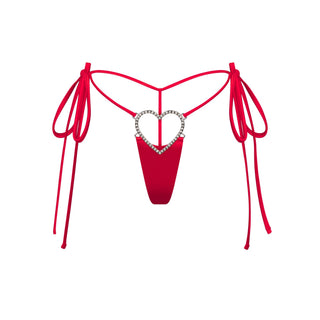 NOVELTY INTIMATES HEART CHARM STRING THONG | RUBY