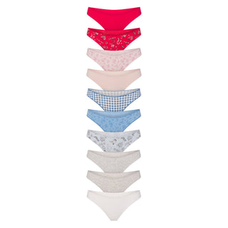 LIGHTWEIGHT COTTON THONG 10-PACK | DAINTY FLORAL MULTI
