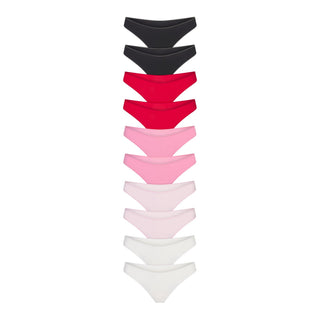 LIGHTWEIGHT COTTON THONG 10-PACK | CARNATION MULTI