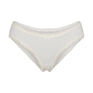 LIGHTWEIGHT COTTON POINTELLE LACE BRIEF | MARBLE TONAL