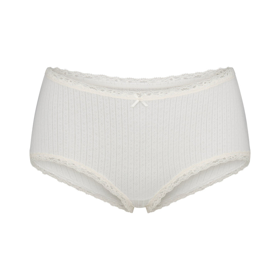 LIGHTWEIGHT COTTON POINTELLE LACE BOY SHORT | MARBLE TONAL