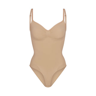SEAMLESS SCULPT BRIEF BODYSUIT | CLAY