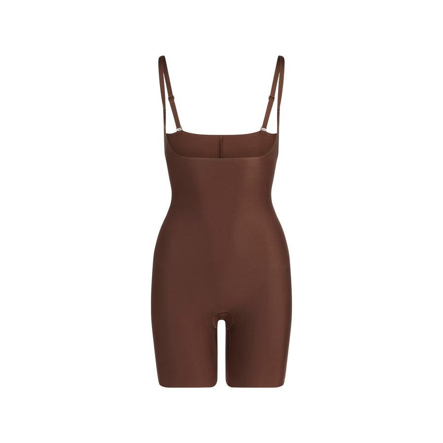 SKIMS BODY CORE SCULPT OPEN BUST MID THIGH BODYSUIT | COCOA