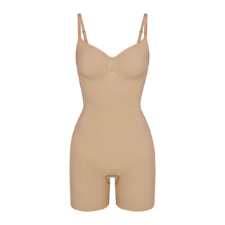 SEAMLESS SCULPT MID THIGH BODYSUIT | CLAY
