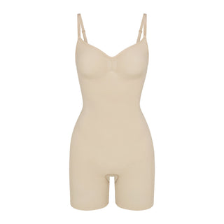SEAMLESS SCULPT MID THIGH BODYSUIT | SAND