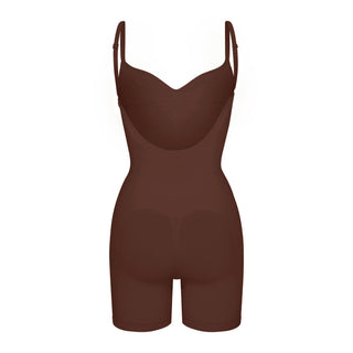 SEAMLESS SCULPT LOW BACK MID THIGH BODYSUIT | COCOA