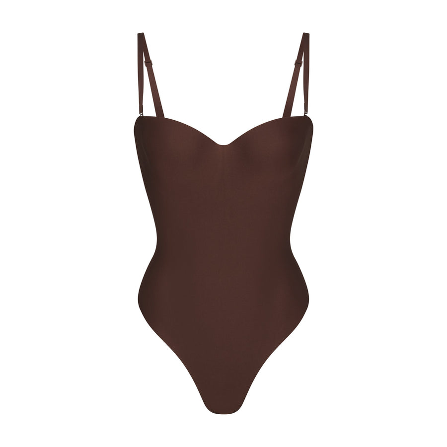 SKIMS BODY UNDERWIRE THONG BODYSUIT | COCOA