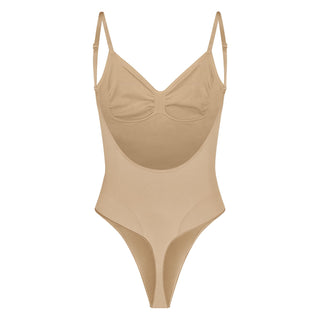 SEAMLESS SCULPT LOW BACK THONG BODYSUIT | CLAY