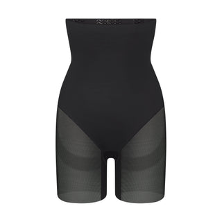 POWER MESH SHAPEWEAR CORE SCULPT HIGH-WAISTED MID THIGH SHORT | ONYX