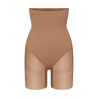 POWER MESH SHAPEWEAR CORE SCULPT HIGH-WAISTED MID THIGH SHORT | SIENNA