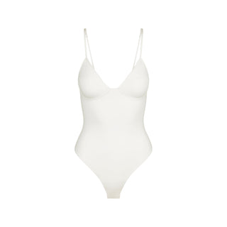 COTTON SHAPEWEAR THONG BODYSUIT | MARBLE
