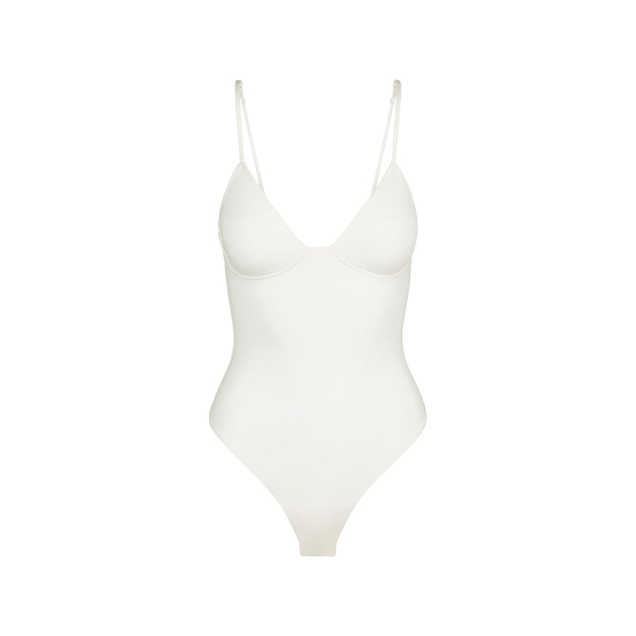 COTTON SHAPEWEAR THONG BODYSUIT | MARBLE