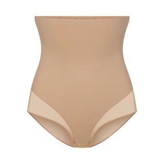 POWER MESH SHAPEWEAR CORE SCULPT HIGH-WAISTED BRIEF | CLAY