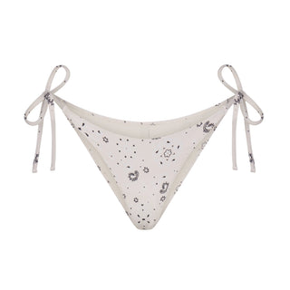 SIGNATURE SWIM DIPPED TIE BIKINI BOTTOM | ECRU BANDANA PRINT