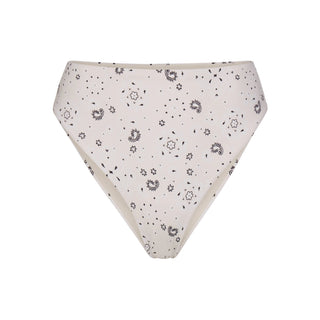 SIGNATURE SWIM HIGH-WAISTED BIKINI BOTTOM | ECRU BANDANA PRINT