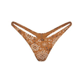 SIGNATURE SWIM THONG BIKINI BOTTOM | ALMOND BANDANA