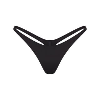 SIGNATURE SWIM THONG BIKINI BOTTOM | ONYX