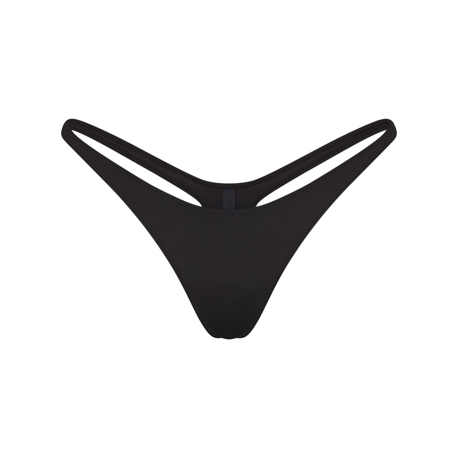 SIGNATURE SWIM THONG BIKINI BOTTOM | ONYX