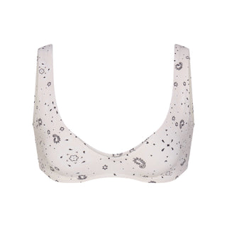SIGNATURE SWIM PLUNGE BIKINI TOP | ECRU BANDANA PRINT