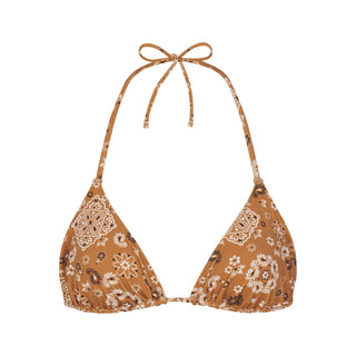 SIGNATURE SWIM TRIANGLE BIKINI TOP | ALMOND BANDANA
