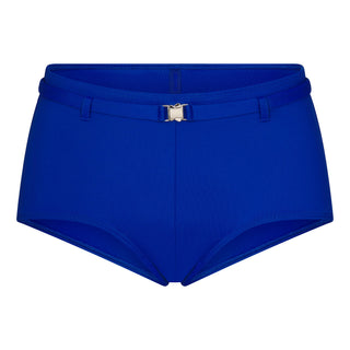ICONIC SWIM BELTED BOY SHORT BIKINI BOTTOM | COBALT