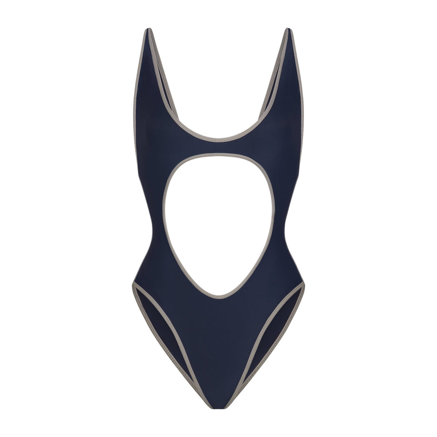 SIGNATURE SWIM CUT OUT ONE PIECE | NAVY CONTRAST
