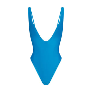 SIGNATURE SWIM PLUNGE ONE PIECE | CERULEAN