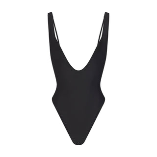 SIGNATURE SWIM PLUNGE ONE PIECE | ONYX