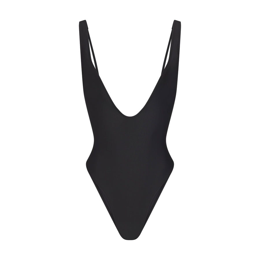 SIGNATURE SWIM PLUNGE ONE PIECE | ONYX