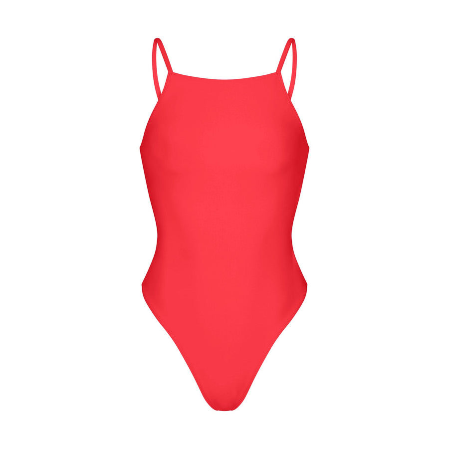 ICONIC SWIM HIGH NECK ONE PIECE | CARMINE